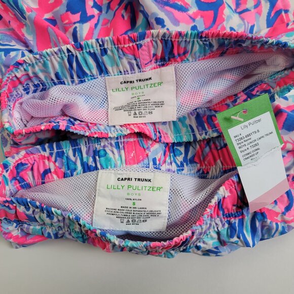 Lilly Pulitzer Cracked Up Cosmic Coral junior capri trunk Boys - Picture 12 of 12